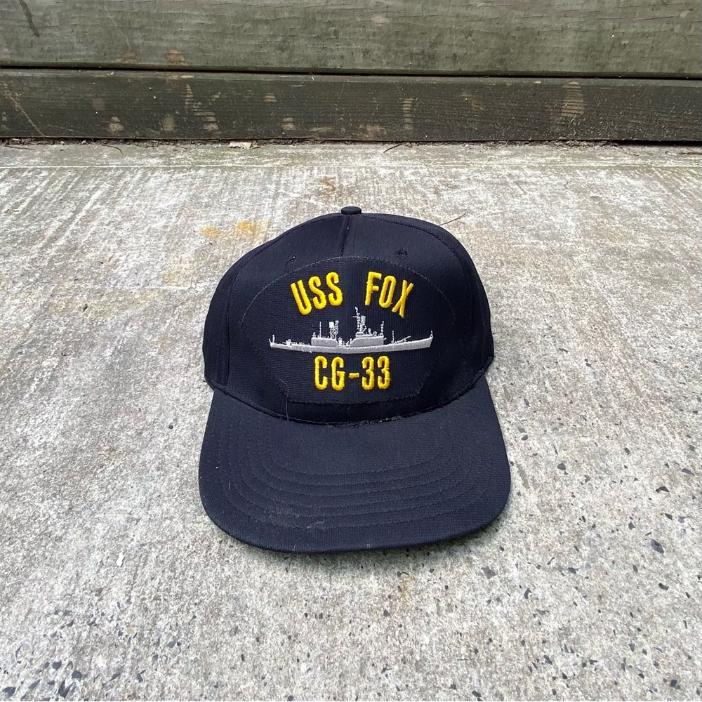 Vintage USS Fox snap back hat